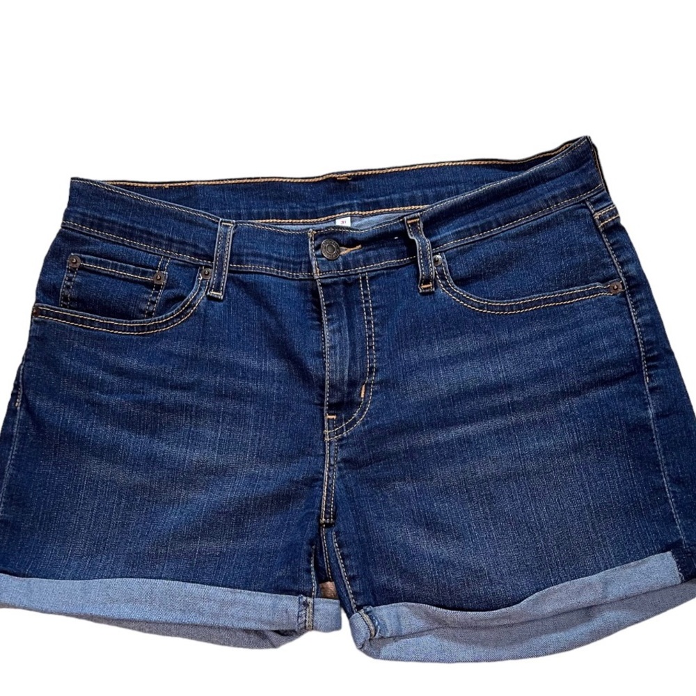 Levi’s Women’s Shorts Denim Jeans Dark Wash Relaxed Fit Size 31